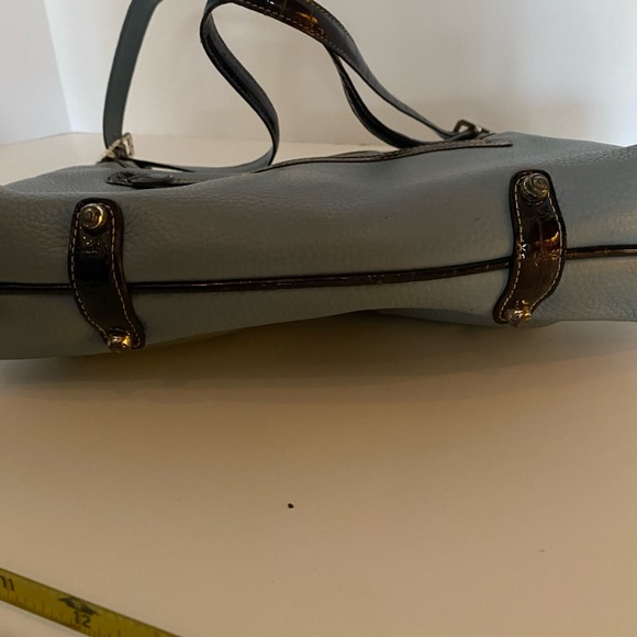 Powder Blue Brighton purse w/brown patent trim. - Picture 10 of 14